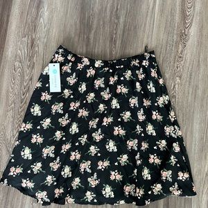 New black floral skirt